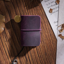 Load image into Gallery viewer, Ultra-Small Mini TN Hand Account Book Leather Notebook Portable Travel Diary, Crazy Horse Skin Black, Crazy Horse Skin Brown, Crazy Horse Skin Coffee, Crazy Horse Skin Ink Green, Crazy Horse Skin Wine Red, Crazy Horse Skin Blue, Crazy Horse Skin Purple...