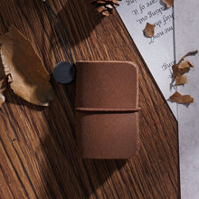 Load image into Gallery viewer, Ultra-Small Mini TN Hand Account Book Leather Notebook Portable Travel Diary, Crazy Horse Skin Black, Crazy Horse Skin Brown, Crazy Horse Skin Coffee, Crazy Horse Skin Ink Green, Crazy Horse Skin Wine Red, Crazy Horse Skin Blue, Crazy Horse Skin Purple...
