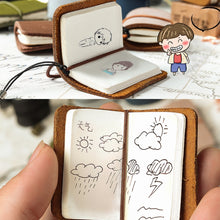 Load image into Gallery viewer, Ultra-Small Mini TN Hand Account Book Leather Notebook Portable Travel Diary, Crazy Horse Skin Black, Crazy Horse Skin Brown, Crazy Horse Skin Coffee, Crazy Horse Skin Ink Green, Crazy Horse Skin Wine Red, Crazy Horse Skin Blue, Crazy Horse Skin Purple...
