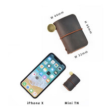 Load image into Gallery viewer, Ultra-Small Mini TN Hand Account Book Leather Notebook Portable Travel Diary, Crazy Horse Skin Black, Crazy Horse Skin Brown, Crazy Horse Skin Coffee, Crazy Horse Skin Ink Green, Crazy Horse Skin Wine Red, Crazy Horse Skin Blue, Crazy Horse Skin Purple...