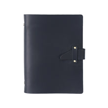 Load image into Gallery viewer, A5 Cowhide Retro Loose-Leaf Notebook Diary Office Business Simple Notepad Crazy Horse Leather Handbook, Brown, Ink Green, Blue, Black, Coffee, Wine Red, Purple