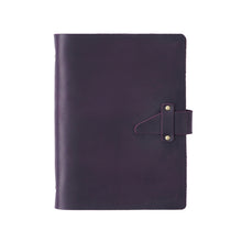 Load image into Gallery viewer, A5 Cowhide Retro Loose-Leaf Notebook Diary Office Business Simple Notepad Crazy Horse Leather Handbook, Brown, Ink Green, Blue, Black, Coffee, Wine Red, Purple