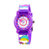 JNEW A335-86224 Children Cartoon 3D Cooking Firl Waterproof Quartz Silicone Watch