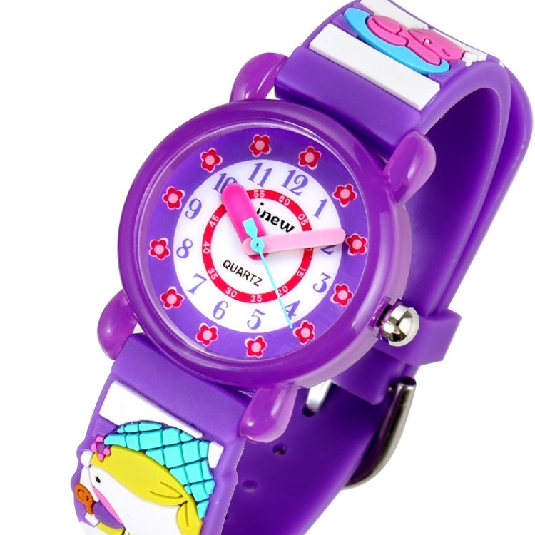 JNEW A335-86224 Children Cartoon 3D Cooking Firl Waterproof Quartz Silicone Watch