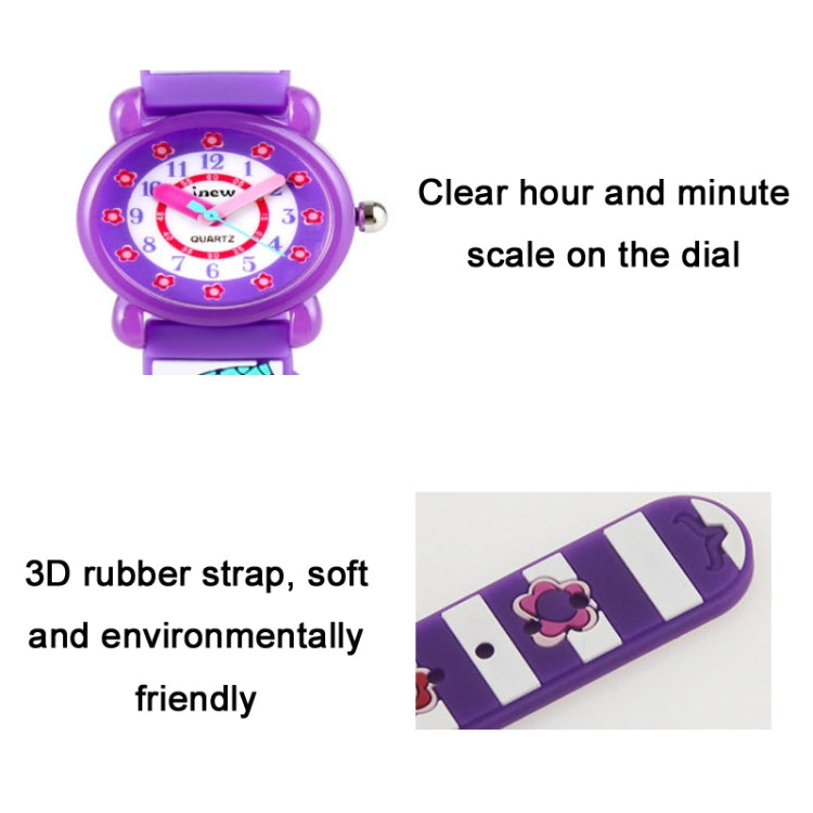 JNEW A335-86224 Children Cartoon 3D Cooking Firl Waterproof Quartz Silicone Watch