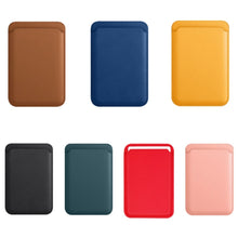 Load image into Gallery viewer, MagSafe Magnetic Leather Card Case Holster For iPhone, Saddle Brown, Indigo Sea BLue, California Poppy, Black, Dark Night Green, Red, Pink
