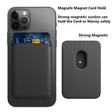 Load image into Gallery viewer, MagSafe Magnetic Leather Card Case Holster For iPhone, Saddle Brown, Indigo Sea BLue, California Poppy, Black, Dark Night Green, Red, Pink