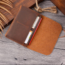 Load image into Gallery viewer, Crazy Horse Skin  Passport Bag Document Holder Retro Boarding Pass Wallet Card Holder, Brown, Black, Ink Green, Wine Red, Blue, Coffee