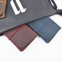 Load image into Gallery viewer, Crazy Horse Skin  Passport Bag Document Holder Retro Boarding Pass Wallet Card Holder, Brown, Black, Ink Green, Wine Red, Blue, Coffee