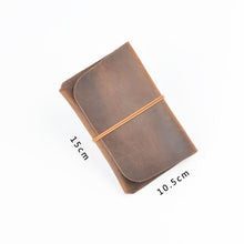 Load image into Gallery viewer, Crazy Horse Skin  Passport Bag Document Holder Retro Boarding Pass Wallet Card Holder, Brown, Black, Ink Green, Wine Red, Blue, Coffee