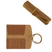 Load image into Gallery viewer, Retro First Layer Cowhide Pen Curtain Simple Literary Pencil Case Multifunctional Volume Pencil Case, Crazy Horse Skin Black, Crazy Horse Skin Coffee, Crazy Horse Skin Brown, Crazy Horse Skin Wine Red, Crazy Horse Skin Ink Green, Crazy Horse Skin Blue