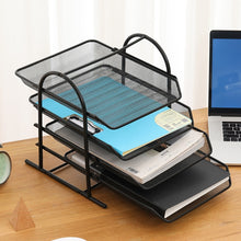 Load image into Gallery viewer, Net-Shaped File Rack Data Storage Frame Storage Rack Metal File Management Rack,Style:, Two-layer, Three-layer, Four-layer, Horizontal Single Layer, Vertical Single Layer