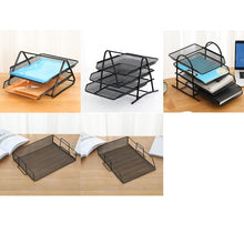 Load image into Gallery viewer, Net-Shaped File Rack Data Storage Frame Storage Rack Metal File Management Rack,Style:, Two-layer, Three-layer, Four-layer, Horizontal Single Layer, Vertical Single Layer