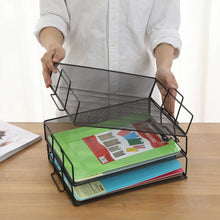 Load image into Gallery viewer, Net-Shaped File Rack Data Storage Frame Storage Rack Metal File Management Rack,Style:, Two-layer, Three-layer, Four-layer, Horizontal Single Layer, Vertical Single Layer