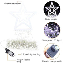 Load image into Gallery viewer, 10LM 350 LED Star Waterfall Light Christmas Tree String Lights Outdoor Meteor Light, Plug Spec:, US Plug, EU Plug