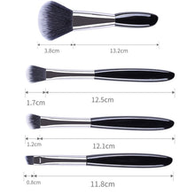 Load image into Gallery viewer, 4 In 1 Black Pebbles Makeup Brush Set Eyeshadow Brush Foundation Brush Portable Makeup Brush,Style:, Bare Brush, Brush + Makeup Brush Bag