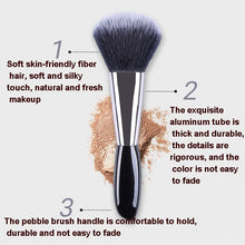 Load image into Gallery viewer, 4 In 1 Black Pebbles Makeup Brush Set Eyeshadow Brush Foundation Brush Portable Makeup Brush,Style:, Bare Brush, Brush + Makeup Brush Bag
