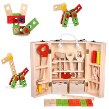 Load image into Gallery viewer, Wooden Carpenter Tool Set Maintenance Box Wooden Educational Toy for Children