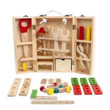 Load image into Gallery viewer, Wooden Carpenter Tool Set Maintenance Box Wooden Educational Toy for Children