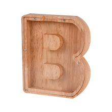Load image into Gallery viewer, Wooden English Alphabet Piggy Bank Transparent Acrylic Piggy Bank