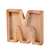 Load image into Gallery viewer, Wooden English Alphabet Piggy Bank Transparent Acrylic Piggy Bank