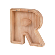 Load image into Gallery viewer, Wooden English Alphabet Piggy Bank Transparent Acrylic Piggy Bank