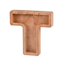 Load image into Gallery viewer, Wooden English Alphabet Piggy Bank Transparent Acrylic Piggy Bank