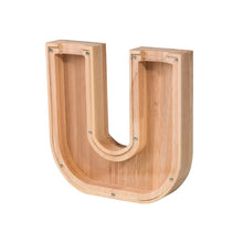 Load image into Gallery viewer, Wooden English Alphabet Piggy Bank Transparent Acrylic Piggy Bank
