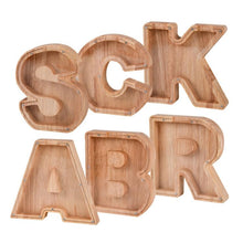 Load image into Gallery viewer, Wooden English Alphabet Piggy Bank Transparent Acrylic Piggy Bank