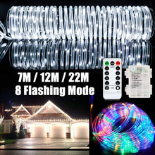 Load image into Gallery viewer, Holiday Party Decoration Tube String Lights LED Garden Decoration Casing Light with Remote Control, Spec:, 7m 50 LEDs USB Powered, 12m 100 LEDs USB Powered, 22m 200 LEDs USB Powered, 7m 50 LEDs Battery Powered, 12m 100 LEDs Battery Powered             ...