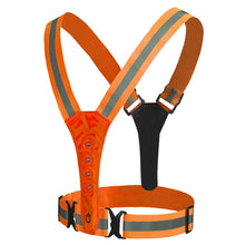 Load image into Gallery viewer, LED Reflective Vest High Stretch Outdoor Reflective Vest Traffic Safety Reflective Clothing, Green, Orange, Blue, Black, Pink, Yellow