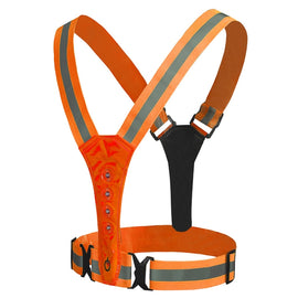 LED Reflective Vest High Stretch Outdoor Reflective Vest Traffic Safety Reflective Clothing, Green, Orange, Blue, Black, Pink, Yellow