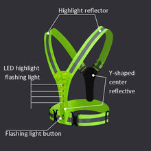 Load image into Gallery viewer, LED Reflective Vest High Stretch Outdoor Reflective Vest Traffic Safety Reflective Clothing, Green, Orange, Blue, Black, Pink, Yellow