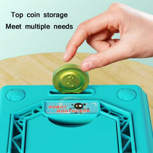 Load image into Gallery viewer, Children Cartoon Simulation Human Face Fingerprint Music Chinese British Switch Piggy Bank, Specification：, Battery (Blue), Battery (Pink)