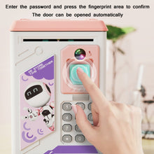 Load image into Gallery viewer, Children Cartoon Simulation Human Face Fingerprint Music Chinese British Switch Piggy Bank, Specification：, Battery (Blue), Battery (Pink)