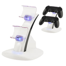 Load image into Gallery viewer, IPLAY LED Micro Dual Controller Holder Charger 2 LED Micro USB Handle Fast Charging Dock Station Stand Charger for PS4 Controller, For Xbox One Controller