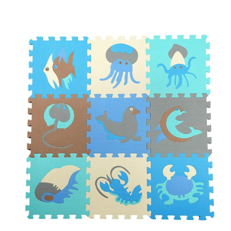 9pcs / Set Splicing Mobilization EVA Marine Foam Mats Children Educational Toys Puzzle Anti-skid And Anti-fall Crawling Mat