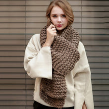 Load image into Gallery viewer, Coarse Wool Knitted Warm Scarf Women Winter Thick Solid Color Scarf