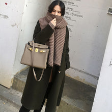 Load image into Gallery viewer, Coarse Wool Knitted Warm Scarf Women Winter Thick Solid Color Scarf