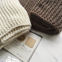 Load image into Gallery viewer, Coarse Wool Knitted Warm Scarf Women Winter Thick Solid Color Scarf