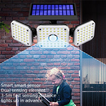 Load image into Gallery viewer, Solar 3-Head Rotatable Wall Lights Human Sense Outdoor Waterproof Garden Street Light, 112 LED, 138 LED, 132 COB