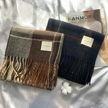 Load image into Gallery viewer, Imitation Cashmere Retro British Tassel Plaid Scarf Women Autumn And Winter Thick Warm Dual-Use Bib Shawl