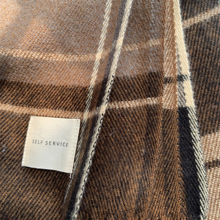 Imitation Cashmere Retro British Tassel Plaid Scarf Women Autumn And Winter Thick Warm Dual-Use Bib Shawl