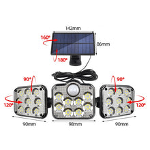 Load image into Gallery viewer, TG-TY075 Solar 3-Head Rotatable Wall Light Body Sensation Outdoor Waterproof Garden Light, Style:, 138 LED Splitable, 108 LED Splitable, 171 COB Splitable, 122 LED Splitable