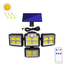Load image into Gallery viewer, TG-TY085 Solar 4-Head Rotatable Wall Light with Remote Control Body Sensing Outdoor Waterproof Garden Lamp, Style:, 192 LED Integrated, 198 LED Integrated, 192 COB Integrated, 198 COB Integrated, 192 LED Separated, 198 LED Separated, 192 COB Separated ...