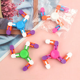 10 PCS Bicycle Chain Track DIY Toys Bone Stenosis 4 Angle Variety Fingertip Spinner, Random Color Delivery