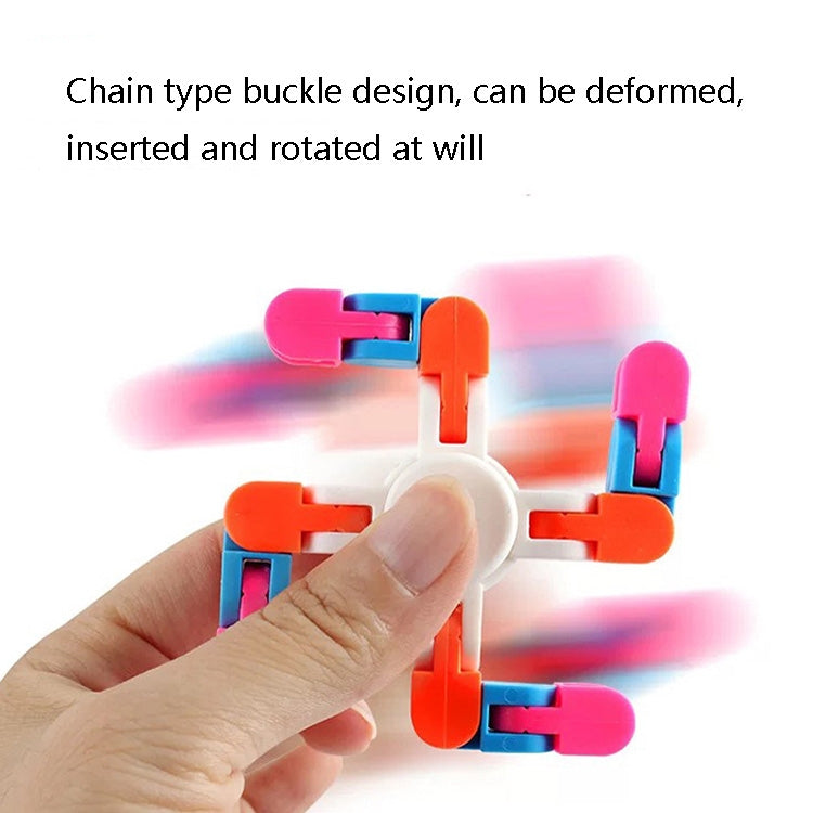 10 PCS Bicycle Chain Track DIY Toys Bone Stenosis 4 Angle Variety Fingertip Spinner, Random Color Delivery