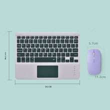Load image into Gallery viewer, 871 9.7 Inch Portable Wireless Bluetooth Keyboard With Touch Screen IPad + Mouse Set for iPad, Pink + Mouse, Mint Green + Mouse, Green + Mouse, Yellow + Mouse, White + Mouse, Black + Mouse