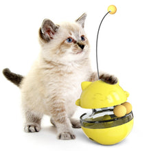 Load image into Gallery viewer, Cat Turntable Toy Leaking Food Ball Funny Cat Stick Tumbler Pet Toy, Blue, Green, Yellow, Pink