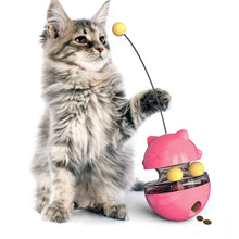 Load image into Gallery viewer, Cat Turntable Toy Leaking Food Ball Funny Cat Stick Tumbler Pet Toy, Blue, Green, Yellow, Pink
